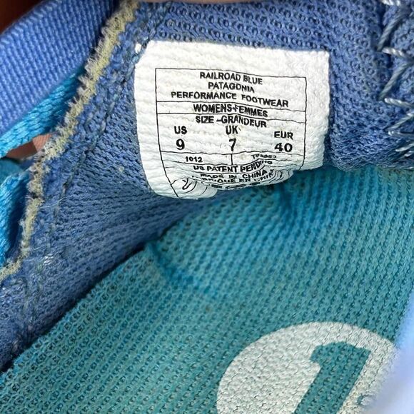 PATAGONIA Pearl Lattice Performance Shoe Women US 9 Railroad Blue Outdoor Hiking - Picture 10 of 10